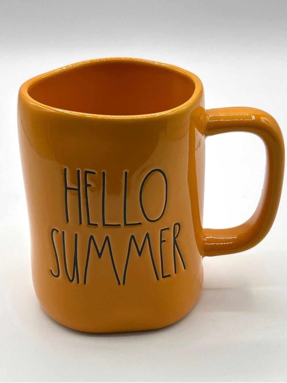 Rae Dunn Hello Summer Ceramic Mug Artisan Collection Orange Dishwasher Safe